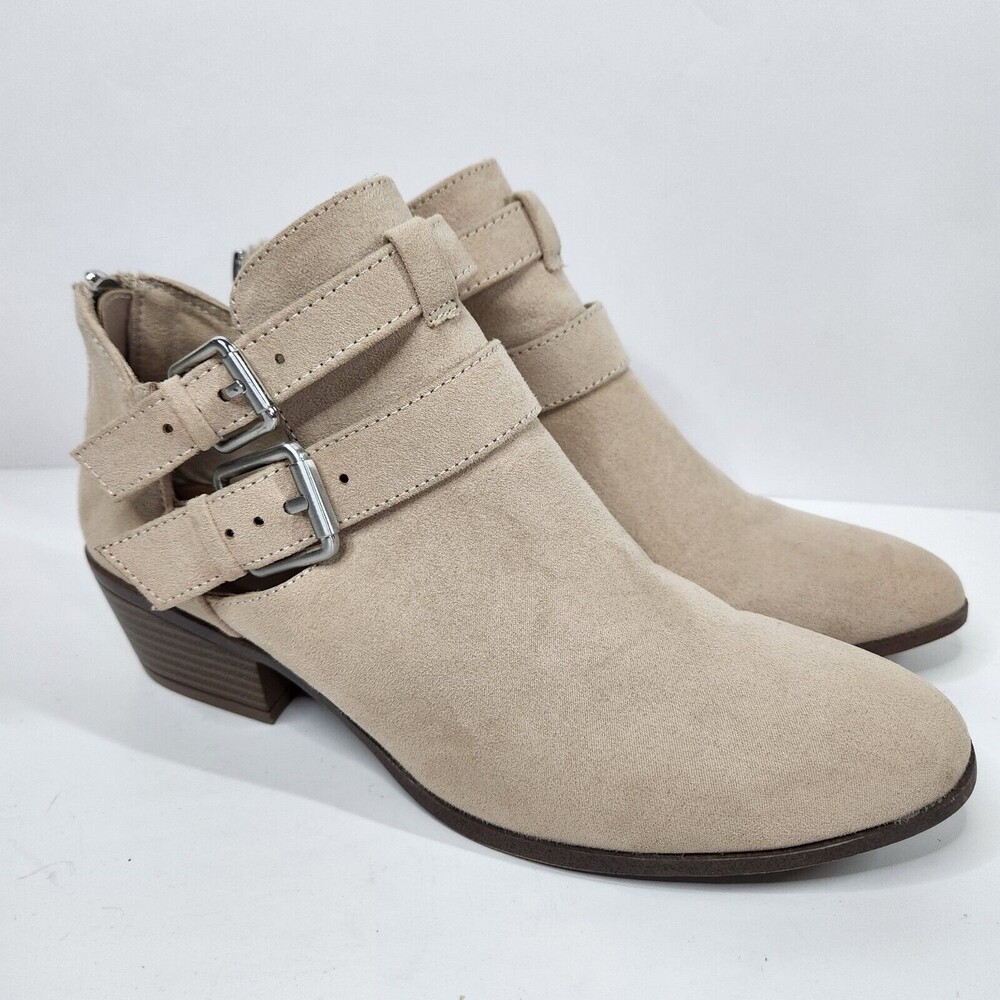 Francesca's Portia Buckle Faux Suede Ankle Booties size 7 Fall Boho - Picture 1 of 8